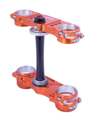 PÓŁKI ZAWIESZENIA PRZEDNIEGO ROCS PRO TRIPLE CLAMPS KTM SX/SX-F 150/250/350/450 '23-'26; HUSQVARNA '23-'26; GAS GAS EC/ECF/MC/MCF '23-'26 M12 (OFFSET 20MM-22MM) KOLOR POMARAŃCZOWY