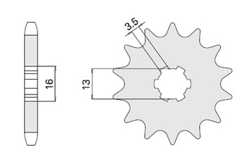 Zębatka przednia 428 14 (428-14) (łańc.428) suzuki polini