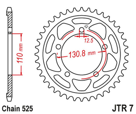 Zębatka tylna 4585 46 bmw s 1000 rr '09-'11 (458546jt) (łańc. 525) czarna
