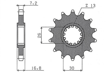 Zębatka przednia 2068 15 honda cbr 600f '99-'12, cbr 650f '14-'16 (-1) (jtf1370.15) (łańc. 525) (206815jt)