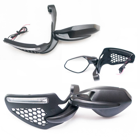 Osłona rąk (handbar) prawy model viper z kierunkowskazem led i lusterkiem (far7490) (bez mocowań - kod mocowania g18bb930 / g18bb927)