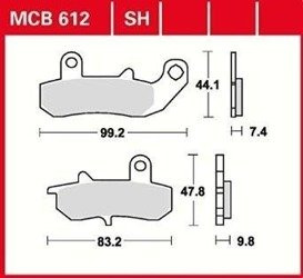 KLOCKI HAMULCOWE TRW MCB612SH