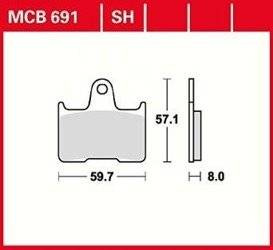 KLOCKI HAMULCOWE TRW MCB691SH