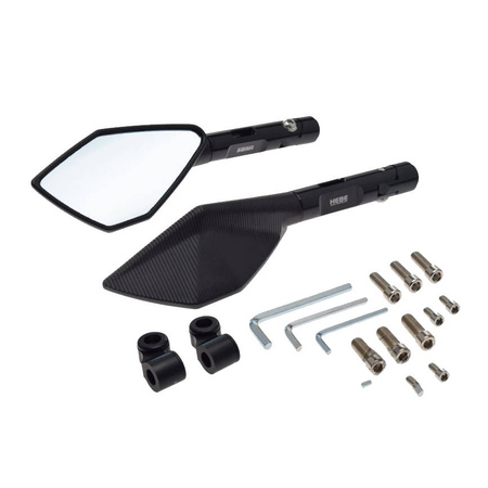 Lusterka motocyklowe Hebe M10 M8 CNC czarne