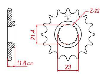 Zębatka przednia 2051 13 yamaha tt-r250 usa '99-'06, ttr 250 '96-'05 (-1), yfm 250r '08-'11 (-1)
