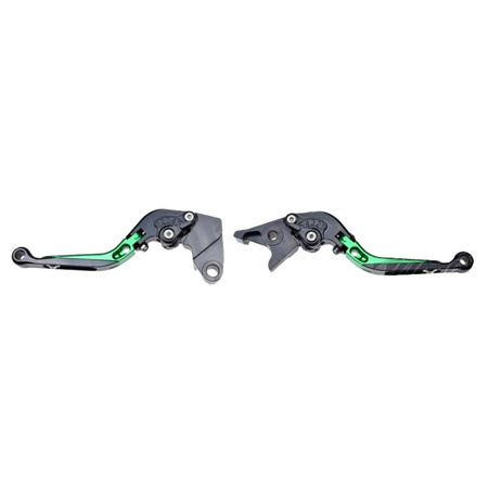 Dźwignia hamulca i sprzęgła łamana do Kawasaki zielona komplet