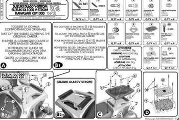 stelaż kufra centralnego suzuki dl 650 v-strom (04-11), dl 1000 v-strom (02-11) ( z płytą monokey ) - zamienny z k528-2