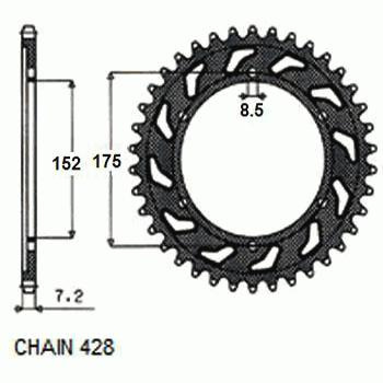 Zebatka napedzana stalowa sunstar sunr1-2682-53