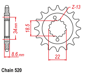 Zębatka przednia 15 KTM 390 DUKE '13-'18, 390 RC '14-'18