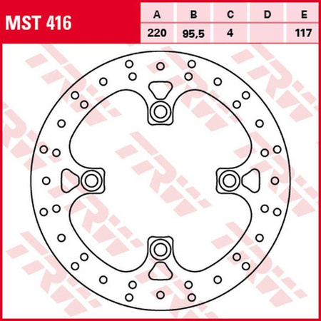 Tarcza hamulcowa przód yamaha yfm 700 grizzly '07-, (220x95,5x4mm)
