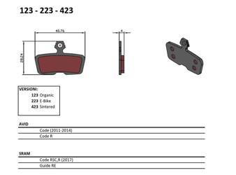 Klocki hamulcowe rowerowe sinter spiekane metaliczne mtb / szosa / elektryk