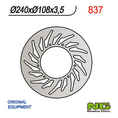 Tarcza hamulcowa przód yamaha dt 50r 03-08, xt 125r 05-08, mbk 50x-limit 03-05 (240x108x3,5) (6x6,5mm)