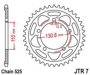 Zębatka tylna 4585 44 bmw s 1000 rr '09-'11 (jtr7.44)* (łańc. 525) czarna