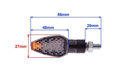 Komplet kierunkowskazów do motocykla Carbon LED E8