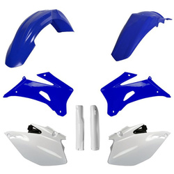 KOMPLET PLASTIKÓW (FULL KIT) YAMAHA WR 250F '07-'14; WR 450F '07-'11 W ZESTAWIE OSŁONY AMORTYZARORÓW (8398200001) KOLOR NIEBIESKO BIAŁY OEM
