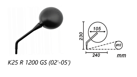 Lusterko Lewe Bmw R1200gs K25 Power Force