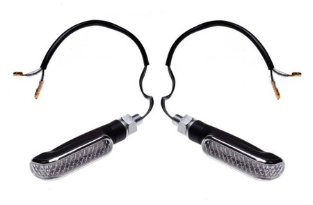 Kierunkowskaz LED czarny długi homologowany E8