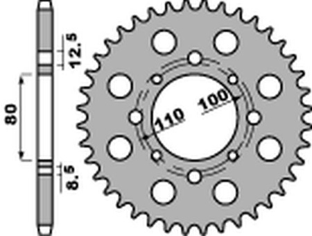 Zębatka tylna 333 41 honda cb 750k 78 (łańc. 630) (jtr333.41)