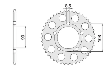 Zębatka tylna 1022 38 (1022-38) ducati 500/600 pantah`81-82, paso 750`87