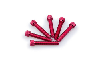 Śruby z anodyzowanego aluminium blister 6 śrub imbusowych m8x45mm czerwone