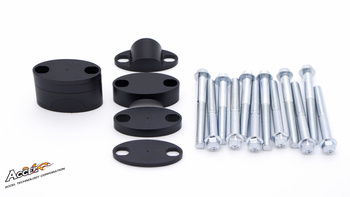 MOCOWANIE/PODWYŻKI KIEROWNICY (DÓŁ-28,6/GÓRA-28,6MM) (PLASTERKI 18+5+10+6=39MM) KOLOR CZARNY (BMA-01BK)