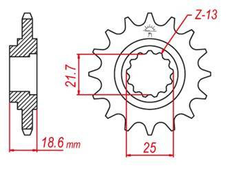 Zębatka przednia 2119 14 kawasaki z750 '04-'12, z800 '13-'16 (jtf1538.14) (-1)