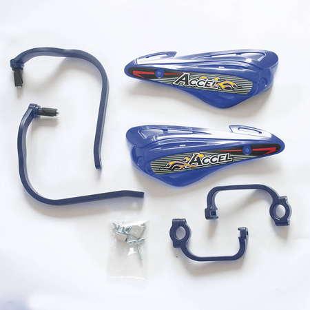 Osłony rąk (handbary) z mocowaniem aluminiowym strong (22+28mm) mocowanie 2 punktowe (alu-niebieski plastik-niebieski)