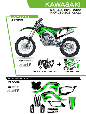 Komplet plastików plukomplet naklejek (oklein) kawasaki kxf 250 '21-'22