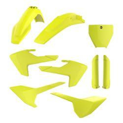 Komplet plastików husqvarna tc/fc '16-'18 w zestawie tablica przednia (8665800004) i osłony amortyzatorów ( 8398900005) kolor żółty fluo