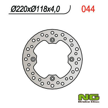 Tarcza hamulcowa tył suzuki dr 350 ''99, dr 250 '96-00, drz 250 '01-07, ts 125 '89-'94 (220x118x4mm) (4x10,5mm)