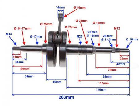 Wał korbowy do Suzuki AG 100
