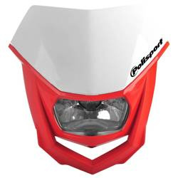 Polisport lampa przednia model halo (żarówka halogenowa) kolor biały/czerwony