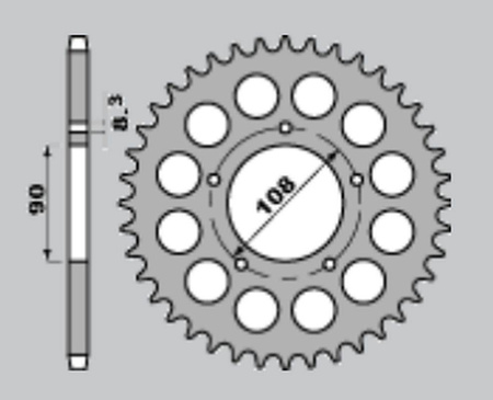 Zębatka tylna 1022 47 (1022-47) cagiva 350 alla azura`84-88