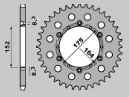 Zębatka tylna aluminiowa (anodowana) 856 49 złota