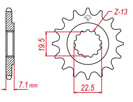 Zębatka przednia 434 15 suzuki gn 250 '82-'99, 250 '99-'11, ty 250 x '98-'19 (jtf434.15)
