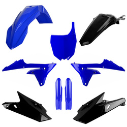 KOMPLET PLASTIKÓW (FULL KIT) YAMAHA YZ 250F '14-'18; YZ 450F '14-'17 W ZESTAWIE TABLICA PRZEDNIA (8678400003) I OSŁONY AMORTYZATORÓW (8352000003) KOLOR NIEBIESKI CZARNY