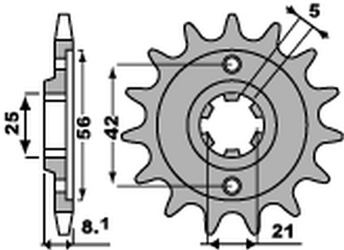 Zębatka przednia 581 13 18nc yamaha tt 350 '86-'99 (jtf575.13) (łańc. 520) (std.-1)