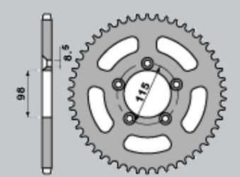 Zębatka tylna aluminiowa (anodowana) 4552 50 pomarańczowa