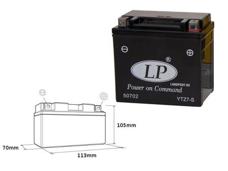 Landport akumulator ytz7-s 12v 6ah 112x69x103 (gtz7s) bezobsługowy - zalany (10)