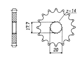 2023/01 zębatka przednia 577 15 yamaha tzr 80r '96, yz 85 '02-'23 (577715jt) (łańc. 428)