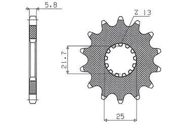 Zębatka przednia 565 13 / 2141 13 kawasaki kxf 450 '06-, yamaha yzf/wrf 400/426/450 (jtf565.13) (łańc. 520) (56513jt)yfz 450 '04-'13