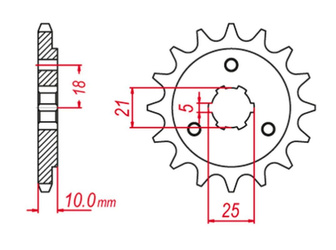 Zębatka przednia 412 15 suzuki dr 750 '88-'89, dr 800 '88-'00 (jtf438.15)