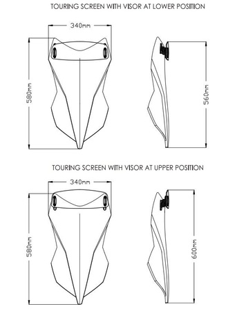Szyba Turystyczna Puig Do Benelli Trk 251 20-23 (Z Deflektorem) Lekko Przyciemniona