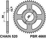 Zębatka tylna 4668 44 honda xl 125v varadero 01-13 (zamienna z 279 44) (łańc. 520)