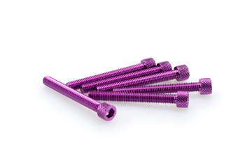 Śruby z anodyzowanego aluminium blister 6 śrub imbusowych m6x50mm fioletowe