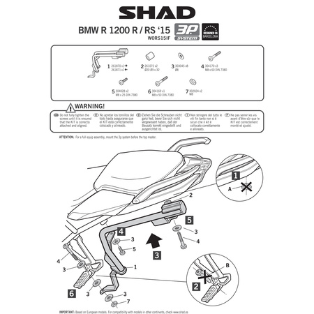 Stelaż do kufrów bocznych Shad 3P do BMW R1200