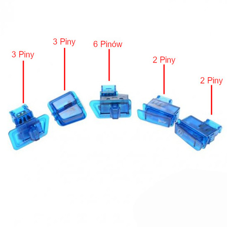 Zestaw przełączników skuter QT4 niebieskie montowane do obudowy