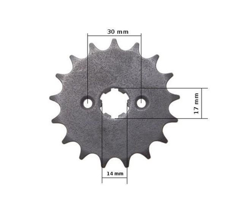 Zębatka przednia zdawcza 17Z 428H enduro Py, Derbi