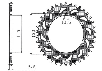 Zębatka tylna 504 41 kawasaki gpz 500s 94-05 (jtr486.41) (łańc. 520) (50441jt)