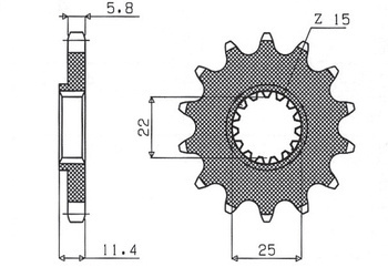 Zębatka przednia 1252 15 ktm lc4 400/600/620/640/690 (jtf1902.15) (łańc. 520) (125215jt)